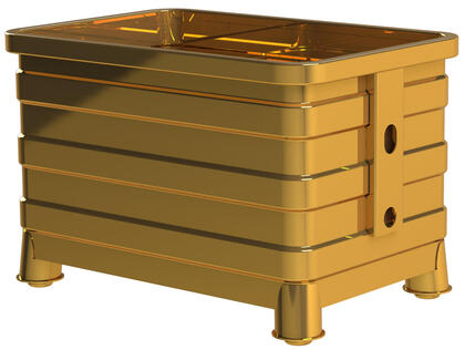 Højere kvalitet af bemaling - et tilvalg til Storbox/Berglöfslådan. Storbox er en robust og holdbar metalcontainer til tung materialehåndtering i industrien.