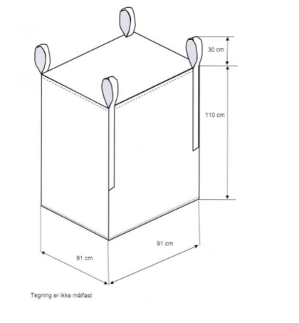 28606- 4 strops, ucoated big bag, 91 x 91 x 110 cm
