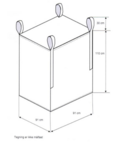 28606- 4 strops, ucoated big bag, 91 x 91 x 110 cm