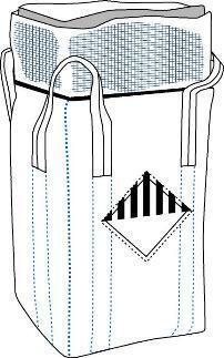 Farligt gods storsæk UN13H3/Z-Y skirt og flad bund med inner-liner (Billedet ejes af Accon Group)