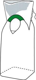 Storsæk med 2-løftestropper, skørt og flad bund (Bildet ejes af Accon)