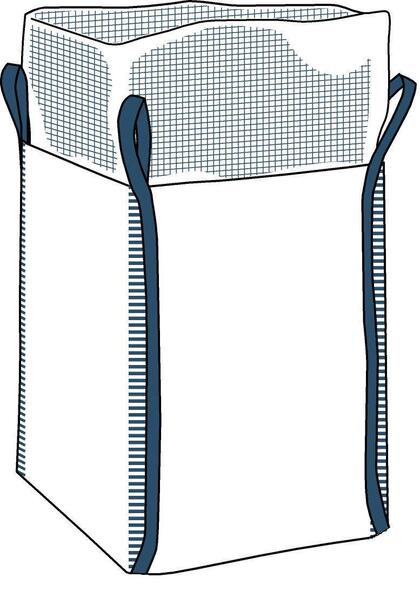 Storsæk med skørt og flad bund og løftestropper i sidesømmen (billedet ejes af ACCON)