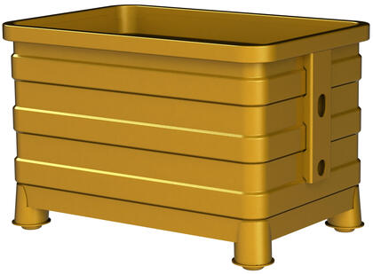 Storbox i en lys farve - en tilvalgsmulighed til Storbox/Berglöfslådan, der er med til at forenkle håndteringen af materialer i industrier såsom metal- og atomkraftindustrien.