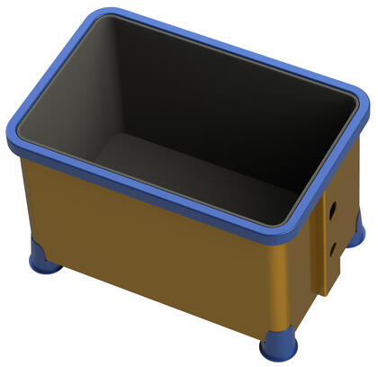 Gummisider og -bund - et tilvalg til Storbox/Berglöfslådan.  Storbox er en robust og holdbar industricontainer, der håndterer og opbevarer tungt materiale i forskellige typer industrier.