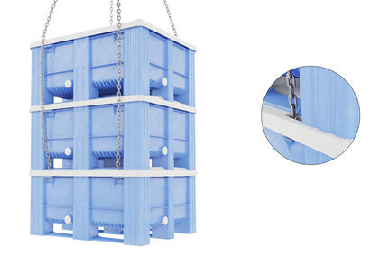 Dolav ACE460 är en hygienisk och stabil plastcontainer som går att stapla och som passar väldigt bra till avfall inom exempelvis fiskeindustrin.
