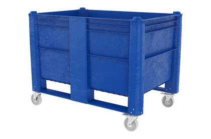 Dolav 800 är en återvinningsbar plastcontainer som finns med olika varianter av hjul så att man kan hantera boxen lättare.