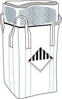 Farligt gods storæk UN13H4/Z-Y skirte og flad bund med inner-liner och lamineret væv 