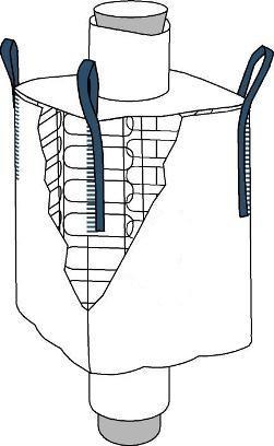 Storsæk Q-bag med fylde- og tømmestuds, inner liner